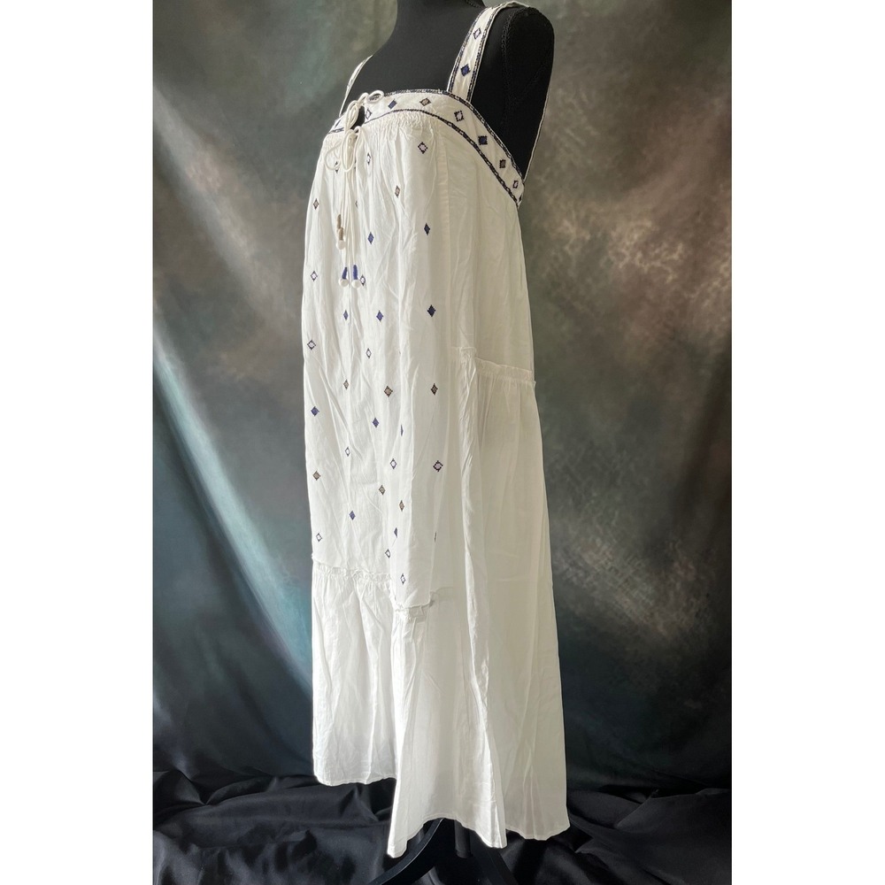 Velvet Graham & Spencer Size XS Riley White Embroidered Maxi Dress Sleeveless - Picture 3 of 8